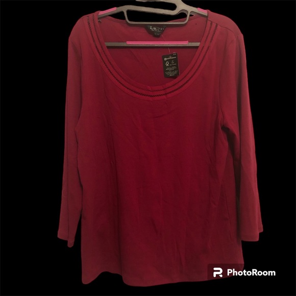 NWT Lauren Ralph Lauren Fuchsia Blouse XL - Picture 2 of 8